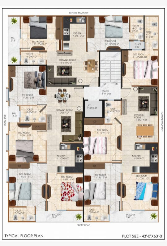 43.0x60.0-typical floor plan